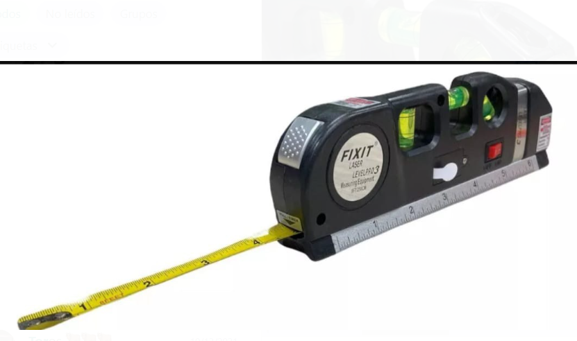 Miniatura 3 de NIVEL LASER 3 BURBUJAS CINTA MÉTRICA